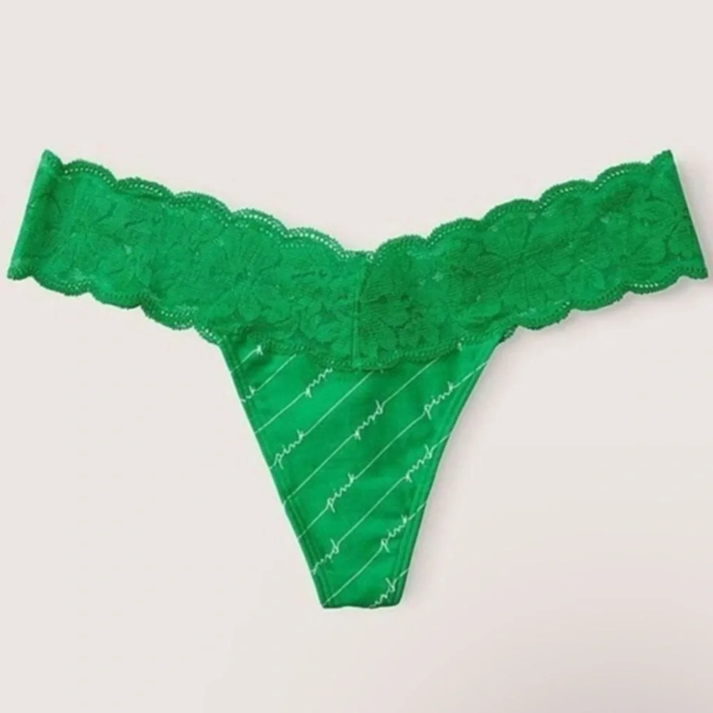 Victoria Secret Pink Lace Trim Thong Panty Size xl - Picture 1 of 1